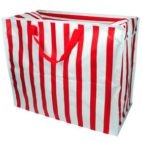 Jumbo storage bag -Blue with red stripe