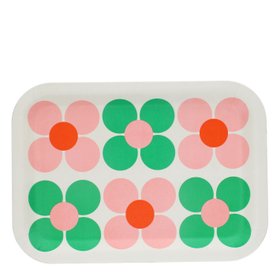 Wooden tray - Pink and Green Daisy