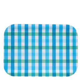 Wooden tray - Blue Gingham