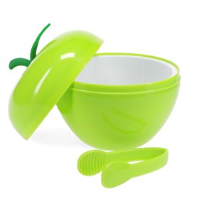 Fruit ice bucket with lid & tongs - Apple