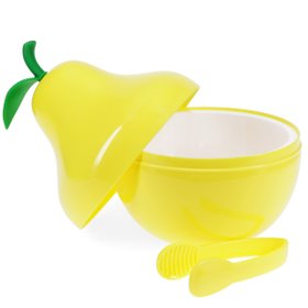 Fruit ice bucket with lid & tongs - Pear