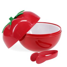 Fruit ice bucket with lid & tongs - Tomato