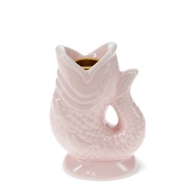 Ceramic candlestick (12cm) - Pink fish