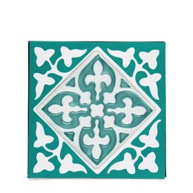Ceramic tile coasters (set of 2) - Turquoise