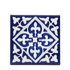 Ceramic tile coasters (set of 2) - Blue