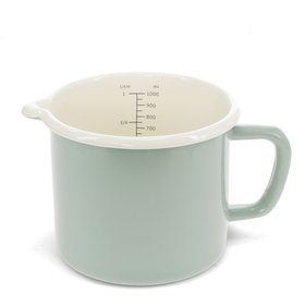 Enamel measuring jug 1Ltr - Pistachio green