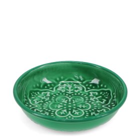 Enamel trinket dish (10cm) - Dark green