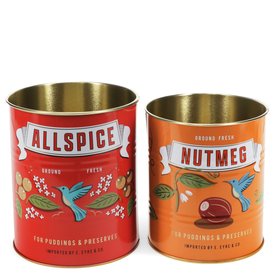 Medium storage tins (set of 2) - Allspice and nutmeg