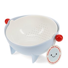 Colander with flip drain basket