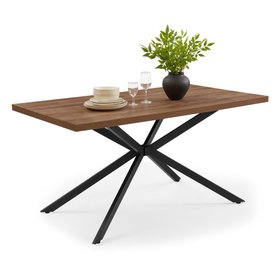 Abel 6 Seater Dark Wood Effect Dining Table