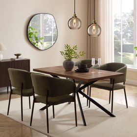 Abel 6 Seater Dark Wood Effect Dining Table
