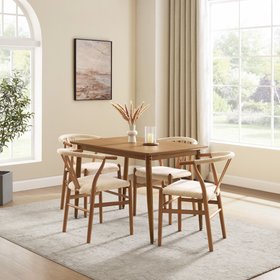 Burton 4 Seater Rustic Dark Wood Effect Dining Table