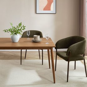 Burton 6 Seater Rustic Dark Wood Effect Dining Table