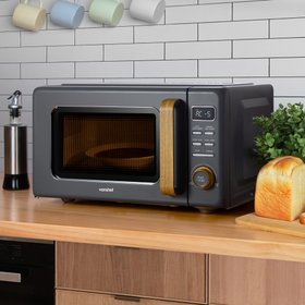 Fika Grey & Wood Microwave