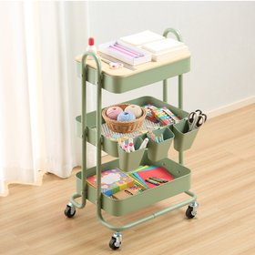 Green Storage Trolley on Wheels