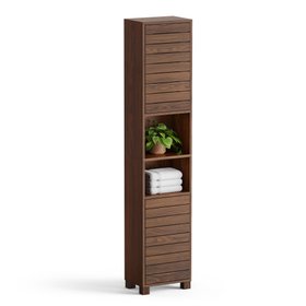 Chester Tallboy Bathroom Cabinet - Dark Wood