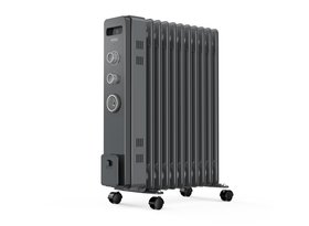 11 Fin Oil Filled Radiator with Timer 2500W - Grey