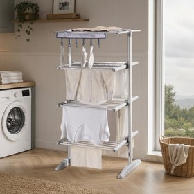 Heated Clothes Airer with Cover - Large