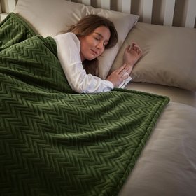 Olive Heated Throw Blanket