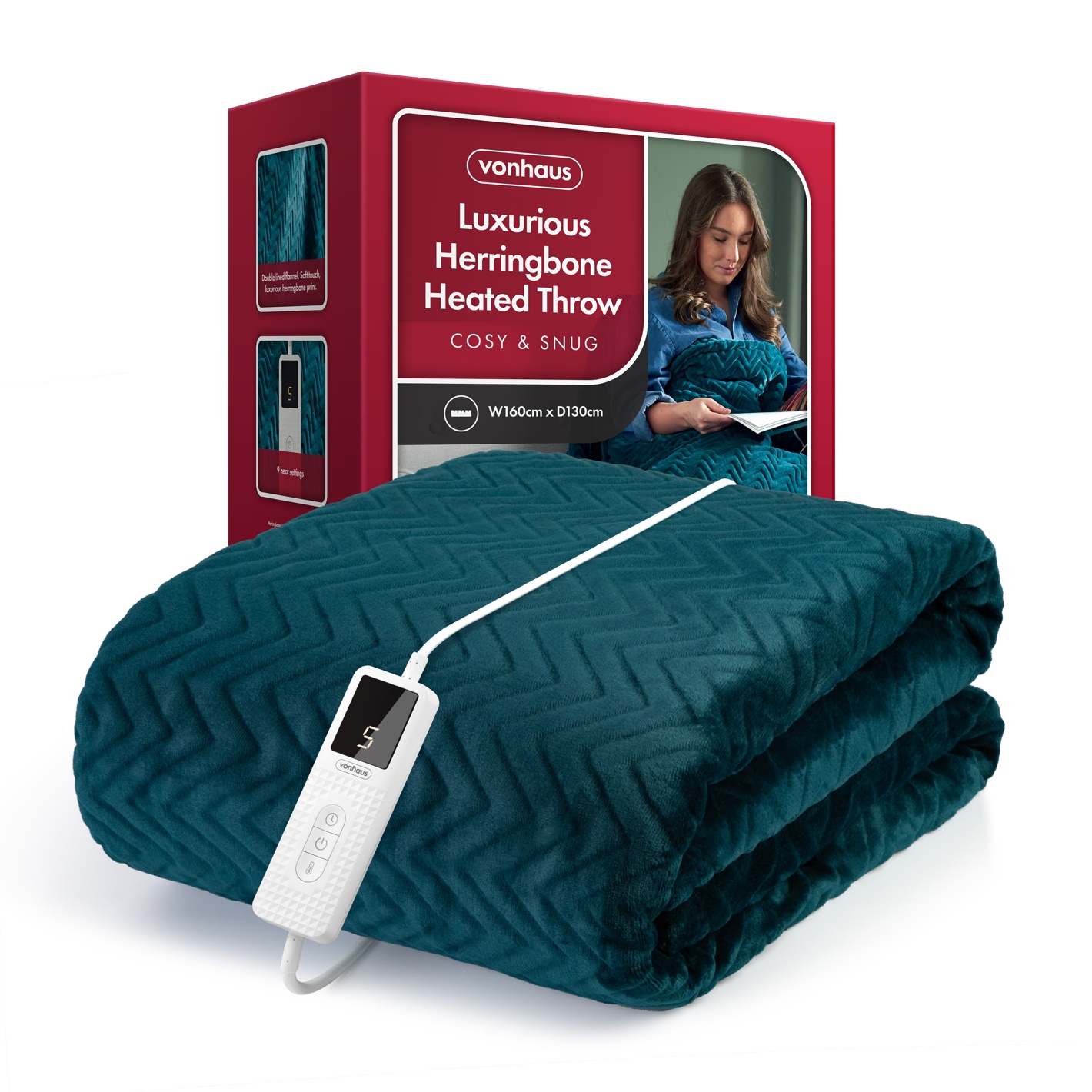 Emerald Green Heated Throw Blanket