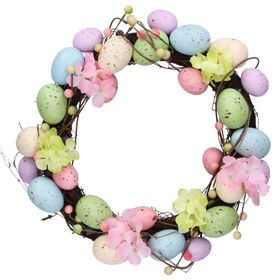 Easter Wreath With Pastel Eggs