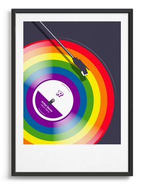 Coloured Vinyl Record Art Print, Pride