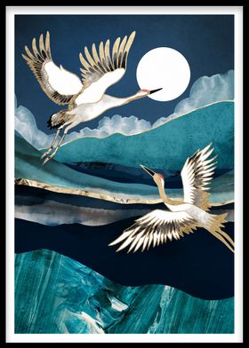 MIDNIGHT CRANES POSTER