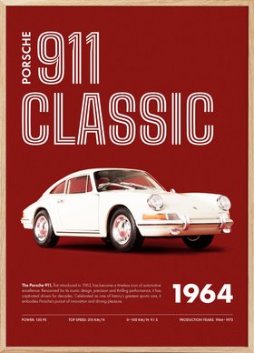 911 Classic Red Poster