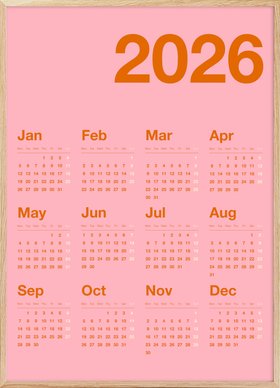Pink Calendar 2026 Print