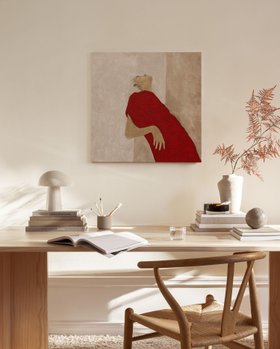 A modern look with unframed art in the living room