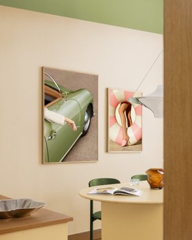 Modern Dining Corner with Playful Contrast