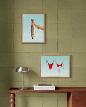 Playful Wall Styling in Olive Green