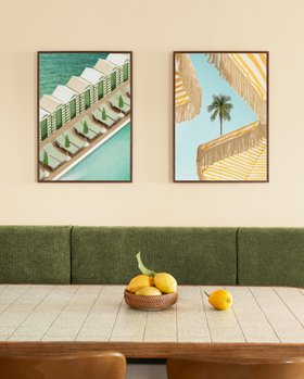 Fresh Dining Space in Green and Yellow Tones