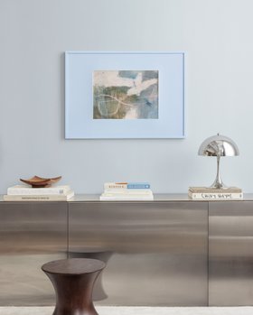 Cool blue living room art