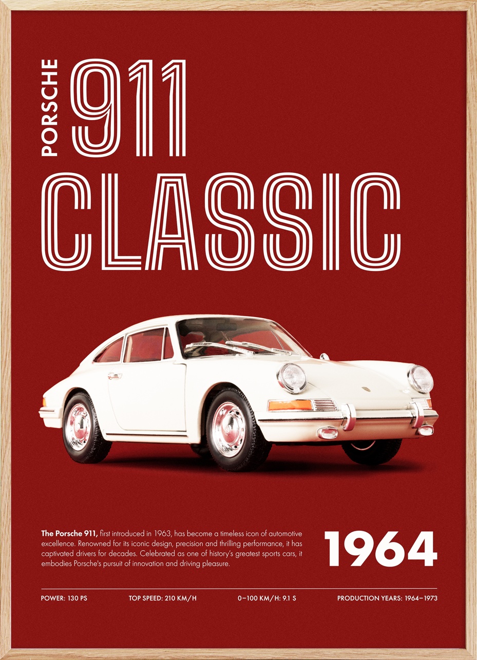 911 Classic Red Poster
