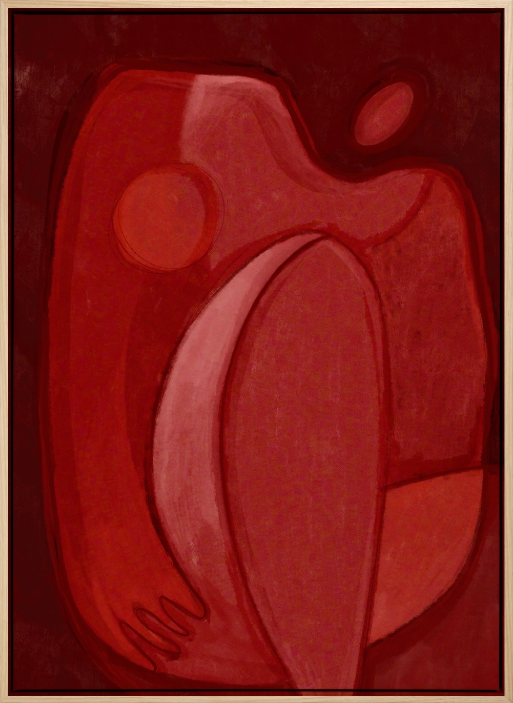 Crimson Form Canvas