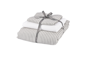 Natural Ticking Stripe Linen Bedding Bundle