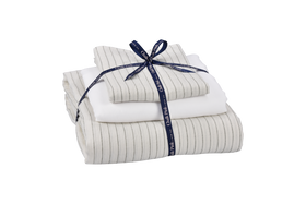 Orchard Stripe - Natural Pinstripe Linen Bedding Bundle