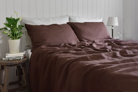 Sable Chocolate Brown Linen Duvet Set