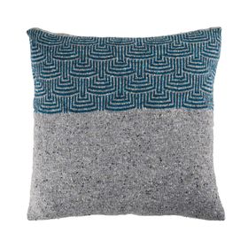 Craft Editions Pebble Cushion, Teal With Grey Pattern