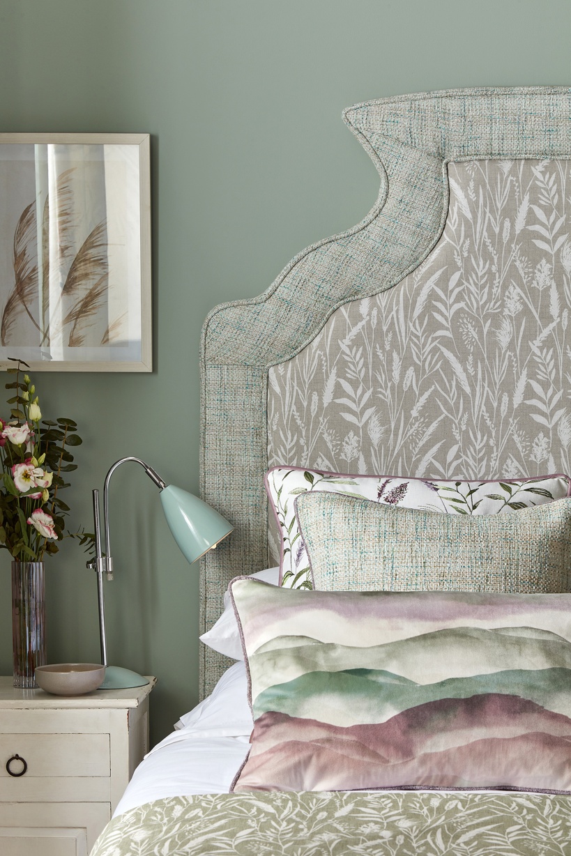 Water Meadow Fabric Collection, Eucalyptus - Bedroom 01