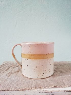Tasse Weiß Rosa