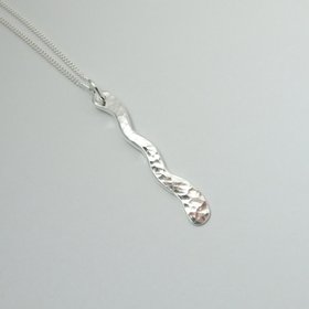 Wiggle Necklace, Sterling Silver Wavy Dropper Pendant