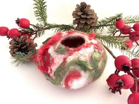 Christmas Bowl Felt Textile Art