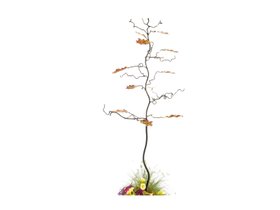 15 leaf Oak bird feeder tree stand and tree sculpture with colourful oak leaves, memorial tree gift, personalised family tree, pets memory