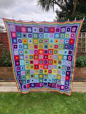 One of a Kind Rainbow Blanket Bedspread