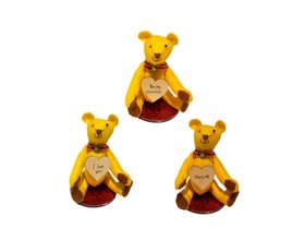 Miniature Felt Bears With Valentines Greetings