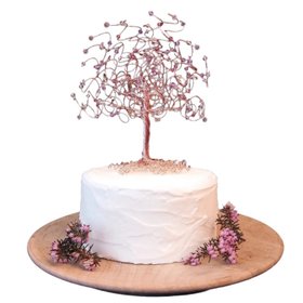 Rose Gold Wedding Tree Cake Topper