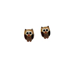 Handcrafted Wooden Owl Earrings