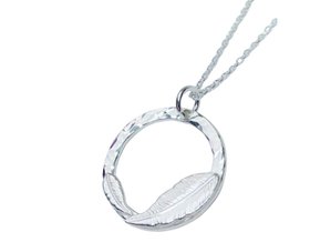 Handmade Sterling Silver Feather Pendant Necklace